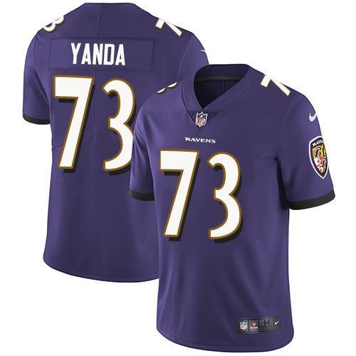 Nike Baltimore Ravens #73 Marshal Yanda Purple Team Color Stitched NFL Vapor Untouchable Limited Jersey