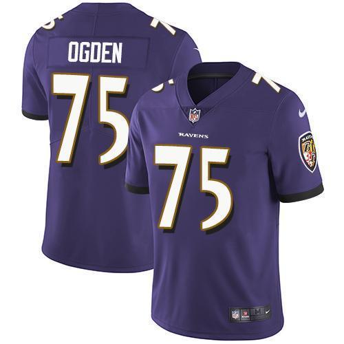 Nike Baltimore Ravens #75 Jonathan Ogden Purple Team Color Stitched NFL Vapor Untouchable Limited Jersey