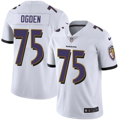 Nike Baltimore Ravens #75 Jonathan Ogden White Stitched NFL Vapor Untouchable Limited Jersey