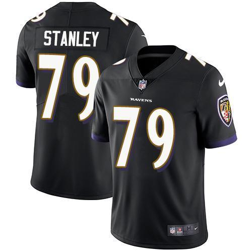 Nike Baltimore Ravens #79 Ronnie Stanley Black Alternate Stitched NFL Vapor Untouchable Limited Jersey