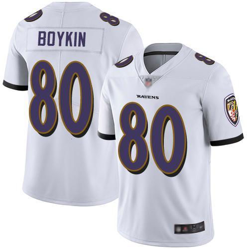 Nike Baltimore Ravens #80 Miles Boykin White Stitched NFL Vapor Untouchable Limited Jersey