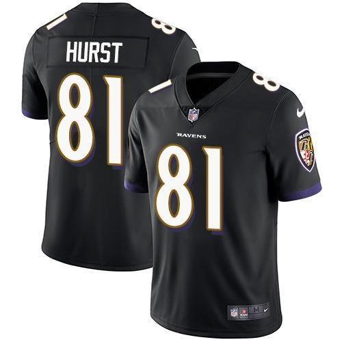 Nike Baltimore Ravens #81 Hayden Hurst Black Alternate Stitched NFL Vapor Untouchable Limited Jersey