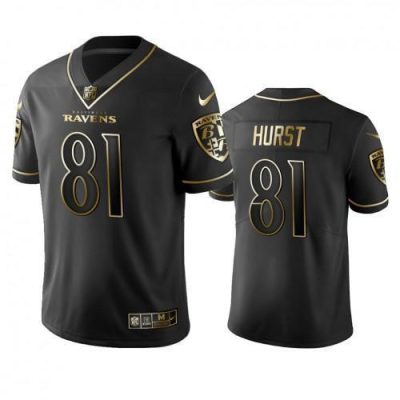 Nike Baltimore Ravens #81 Hayden Hurst Black Golden Limited Edition Stitched NFL Jersey