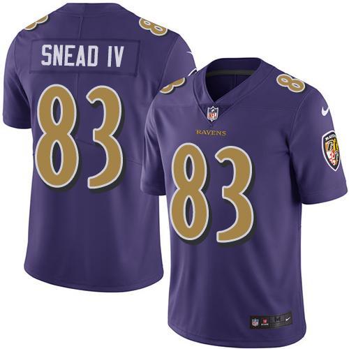 Nike Baltimore Ravens #83 Willie Snead IV Purple Stitched NFL Limited Rush Jersey