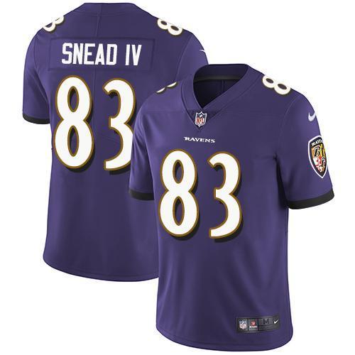 Nike Baltimore Ravens #83 Willie Snead IV Purple Team Color Stitched NFL Vapor Untouchable Limited Jersey