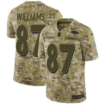 Nike Baltimore Ravens #87 Maxx Williams Camo Stitched NFL Limited 2018 Salute To Service Jersey