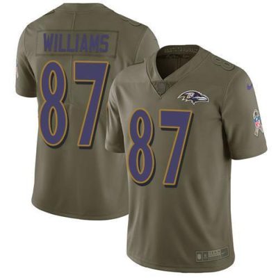 Nike Baltimore Ravens #87 Maxx Williams Olive Stitched NFL Limited 2017 Salute To Service Jersey