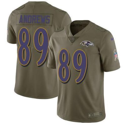Nike Baltimore Ravens #89 Mark Andrews Olive Stitched NFL Limited 2017 Salute To Service Jersey