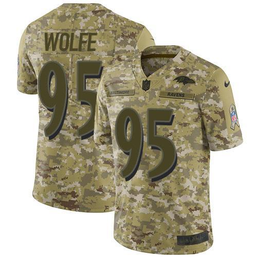 Nike Baltimore Ravens #95 Derek Wolfe Camo Stitched NFL Limited 2018 Salute To Service Jersey