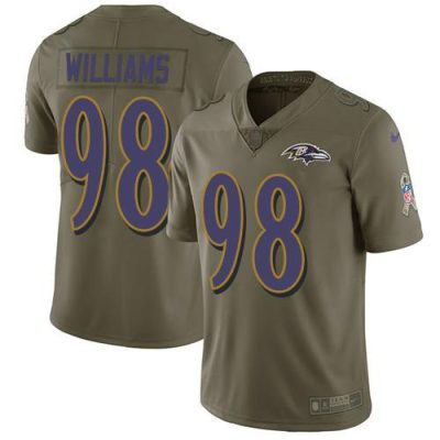 Nike Baltimore Ravens #98 Brandon Williams Olive Stitched NFL Limited 2017 Salute To Service Jersey