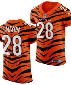 Nike Bengals #28 Joe Mixon 2021-22 Orange City Edition Elite NFL Jersey