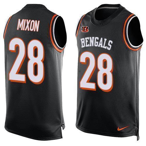 Nike Bengals #28 Joe Mixon Black Team Color Stitched NFL Limited Tank Top Jersey