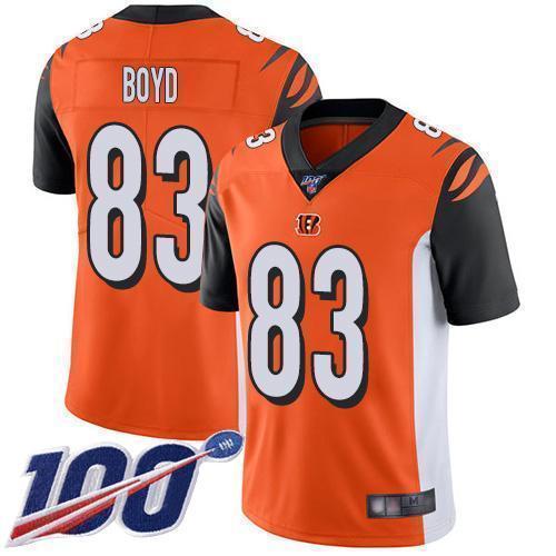 Nike Bengals #83 Tyler Boyd Orange Alternate Stitched NFL 100th Season Vapor Limited Jersey