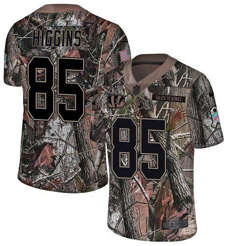 Nike Bengals #85 Tee Higgins Camo Stitched NFL Limited Rush Realtree Jersey