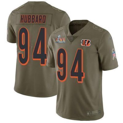 Nike Bengals #94 Sam Hubbard Olive Super Bowl LVI Patch Stitched NFL Limited 2017 Salute To Service Jersey