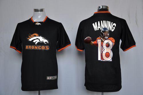 Nike Broncos #18 Peyton Manning Black NFL Game All Star Fashion Jersey