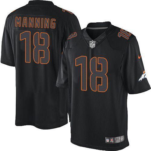 Nike Broncos #18 Peyton Manning Black Stitched NFL Impact Limited Jersey