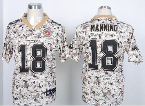 Nike Broncos #18 Peyton Manning Camo USMC Stitched NFL Elite Jersey
