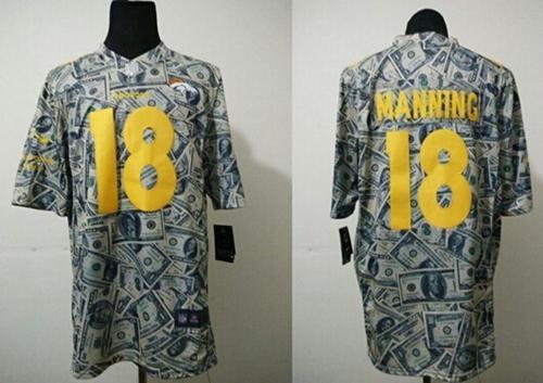Nike Broncos #18 Peyton Manning Dollar Fashion Stitched NFL Elite Jersey