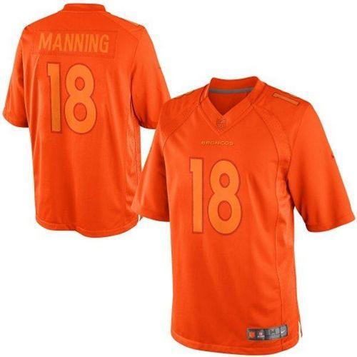 Nike Broncos #18 Peyton Manning Orange Stitched NFL Drenched Limited Jersey
