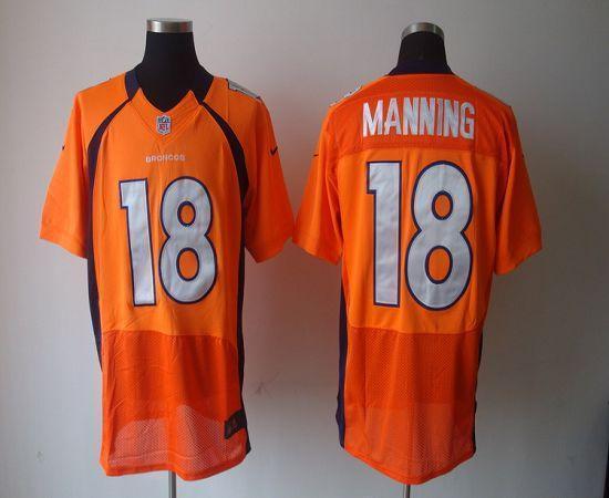 Nike Broncos #18 Peyton Manning Orange Team Color Stitched NFL Elite Jersey