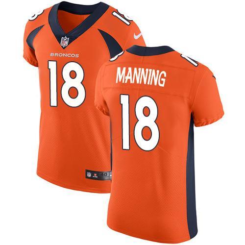 Nike Broncos #18 Peyton Manning Orange Team Color Stitched NFL Vapor Untouchable Elite Jersey