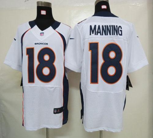 Nike Broncos #18 Peyton Manning White Stitched NFL Elite Jersey