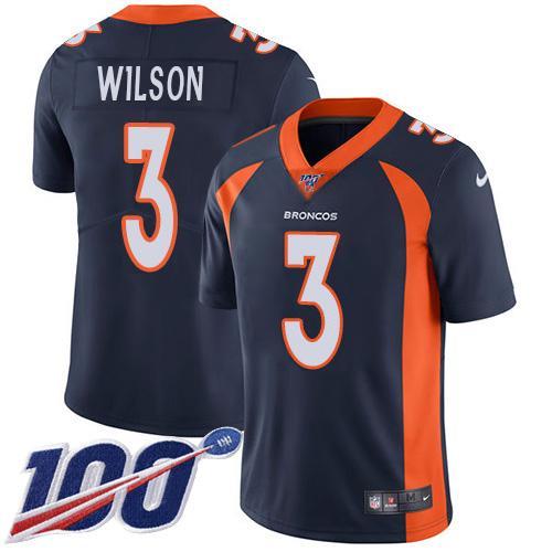 Nike Broncos #3 Russell Wilson Navy Blue Alternate Stitched NFL 100th Season Vapor Untouchable Limited Jersey