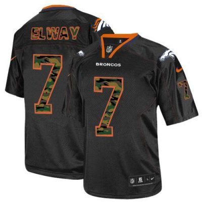 Nike Broncos #7 John Elway Black Stitched NFL Elite Camo Fashion Jersey