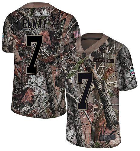 Nike Broncos #7 John Elway Camo Stitched NFL Limited Rush Realtree Jersey