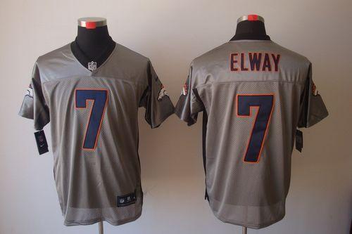 Nike Broncos #7 John Elway Grey Shadow Stitched NFL Elite Jersey