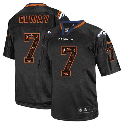 Nike Broncos #7 John Elway New Lights Out Black Stitched NFL Elite Jersey