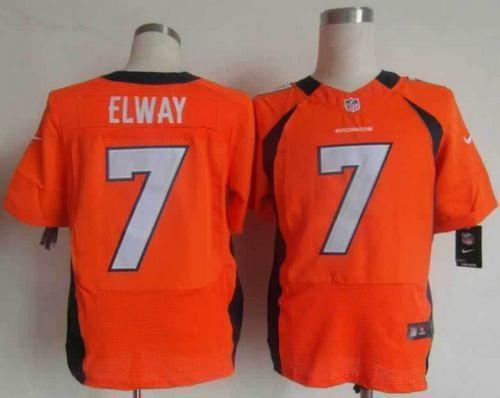 Nike Broncos #7 John Elway Orange Team Color Stitched NFL Elite Jersey