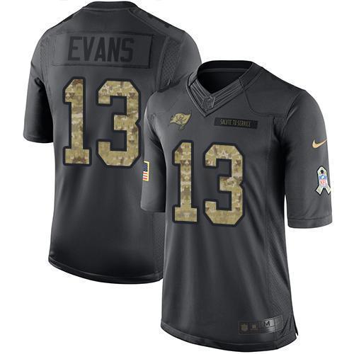 Nike Buccaneers #13 Mike Evans Black Stitched NFL Limited 2016 Salute To Service Jersey