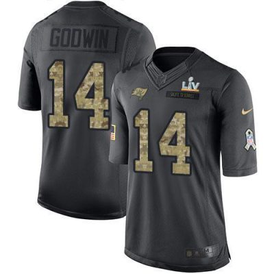 Nike Buccaneers #14 Chris Godwin Black Super Bowl LV Bound Stitched NFL Limited 2016 Salute To Service Jersey
