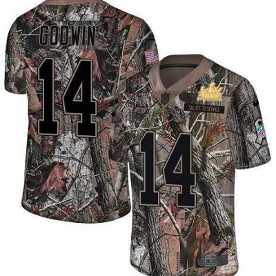 Nike Buccaneers #14 Chris Godwin Camo Super Bowl LV Champions Patch Stitched NFL Limited Rush Realtree Jersey