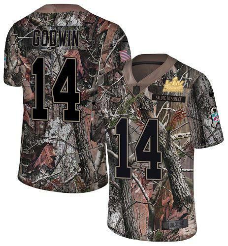 Nike Buccaneers #14 Chris Godwin Camo Super Bowl LV Champions Patch Stitched NFL Limited Rush Realtree Jersey