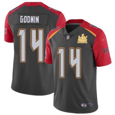Nike Buccaneers #14 Chris Godwin Gray Super Bowl LV Champions Patch Stitched NFL Limited Inverted Legend Jersey