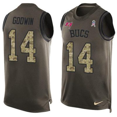 Nike Buccaneers #14 Chris Godwin Green Stitched NFL Limited Salute To Service Tank Top Jersey
