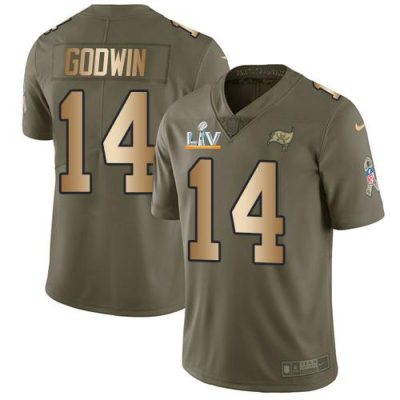 Nike Buccaneers #14 Chris Godwin Olive/Gold Super Bowl LV Bound Stitched NFL Limited 2017 Salute To Service Jersey