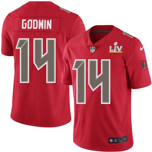 Nike Buccaneers #14 Chris Godwin Red Super Bowl LV Bound Stitched NFL Limited Rush Jersey