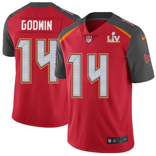 Nike Buccaneers #14 Chris Godwin Red Team Color Super Bowl LV Bound Stitched NFL Vapor Untouchable Limited Jersey