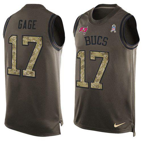 Nike Buccaneers #17 Russell Gage Green Stitched NFL Limited Salute To Service Tank Top Jersey