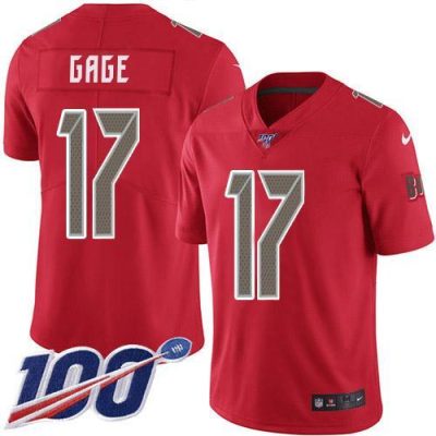 Nike Buccaneers #17 Russell Gage Red Stitched NFL Limited Rush 100th Season Jersey