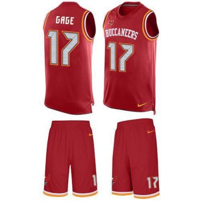 Nike Buccaneers #17 Russell Gage Red Team Color Stitched NFL Limited Tank Top Suit Jersey
