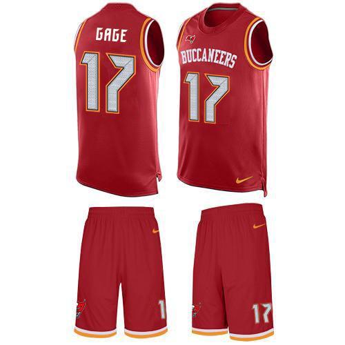 Nike Buccaneers #17 Russell Gage Red Team Color Stitched NFL Limited Tank Top Suit Jersey