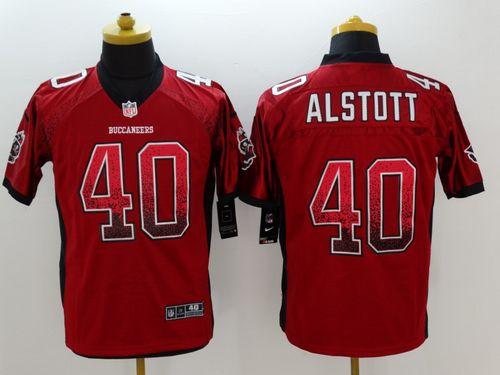 Nike Buccaneers #40 Mike Alstott Red Team Color Stitched Drift Fashion Jersey