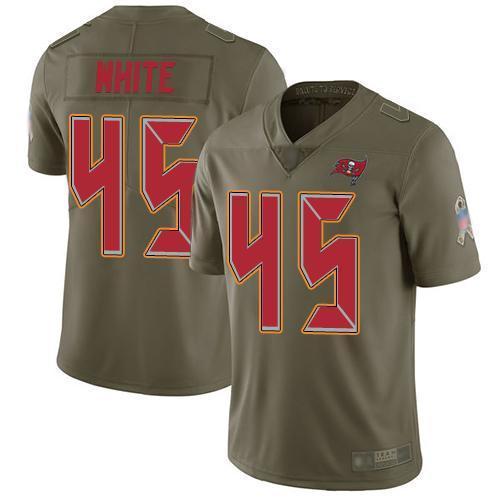 Nike Buccaneers #45 Devin White Olive Stitched NFL Limited 2017 Salute To Service Jersey