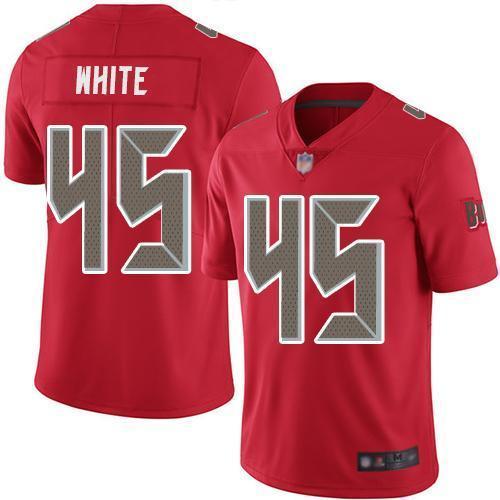 Nike Buccaneers #45 Devin White Red Stitched NFL Limited Rush Jersey