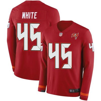 Nike Buccaneers #45 Devin White Red Team Color Stitched NFL Limited Therma Long Sleeve Jersey